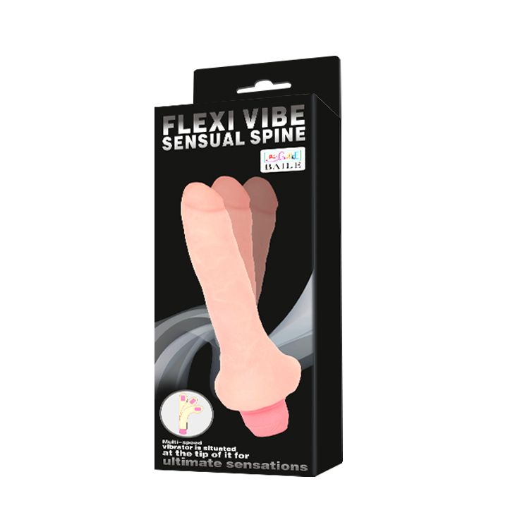 Телесный гнущийся вибратор Sensual Spin - 19,3 см.