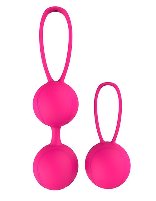 Набор розовых вагинальных шариков PLEASURE BALLS & EGGS DUO BALL SET