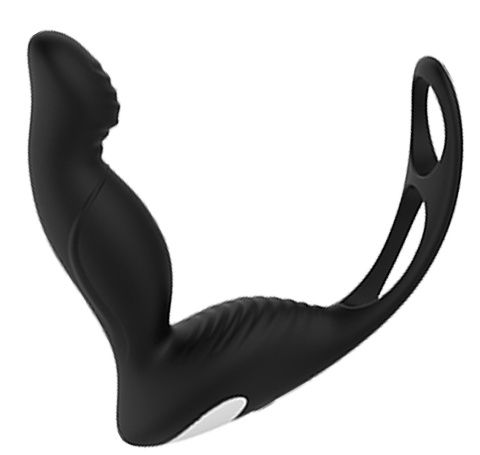 Черный вибромассажер простаты P-Pleaser With Erection Enhance