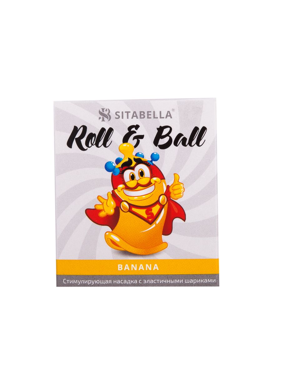 Стимулирующий презерватив-насадка Roll & Ball Banana