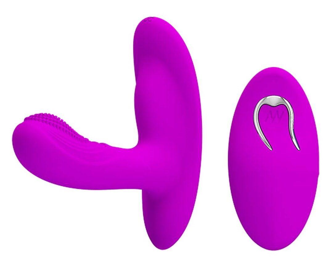 Лиловый вибромассажёр с движущимися шариками Magic Finger