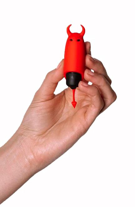Красный вибростимулятор Devol Mini Vibrator - 8,5 см.