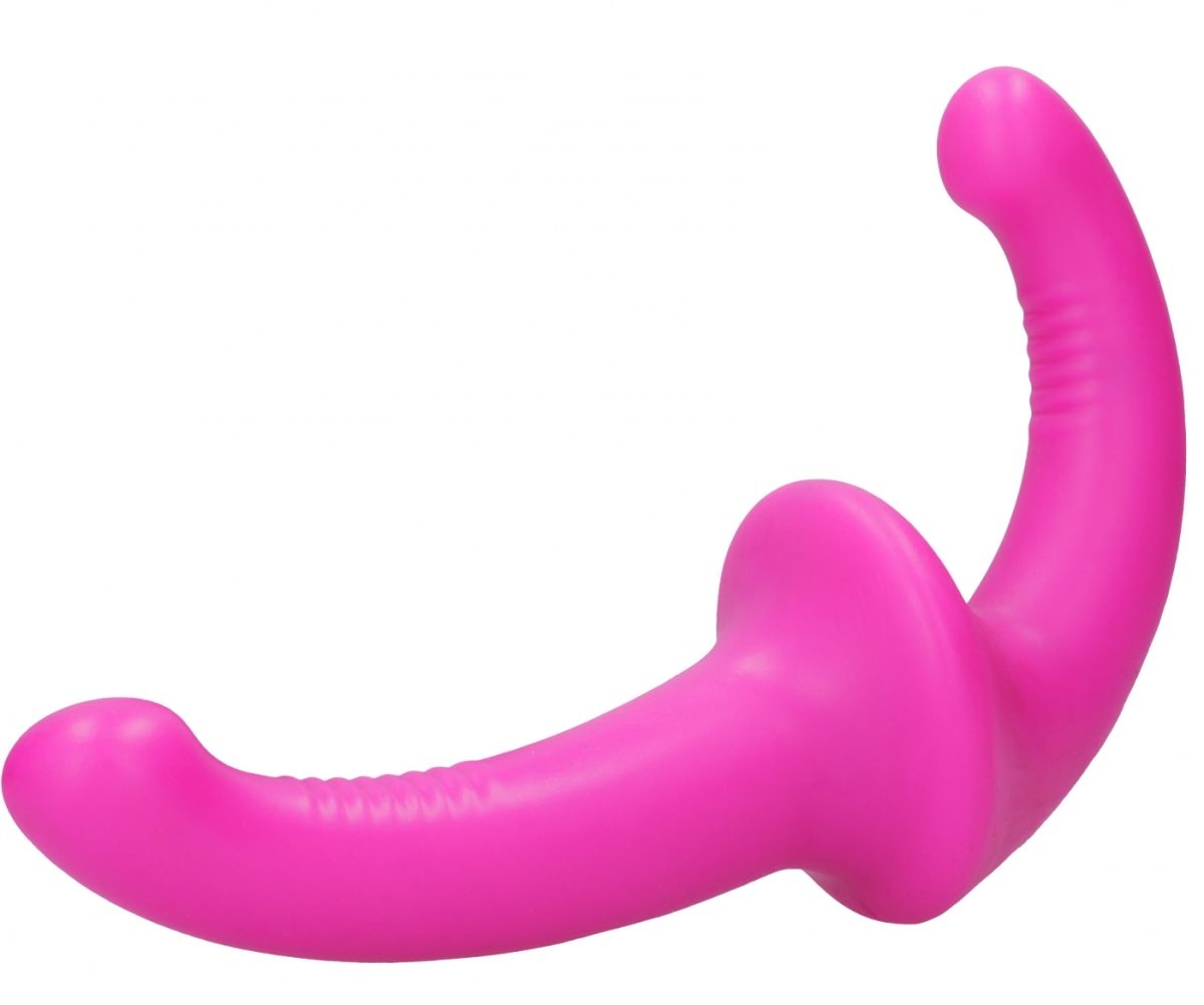 Розовый безремневой страпон Silicone Strapless Strapon