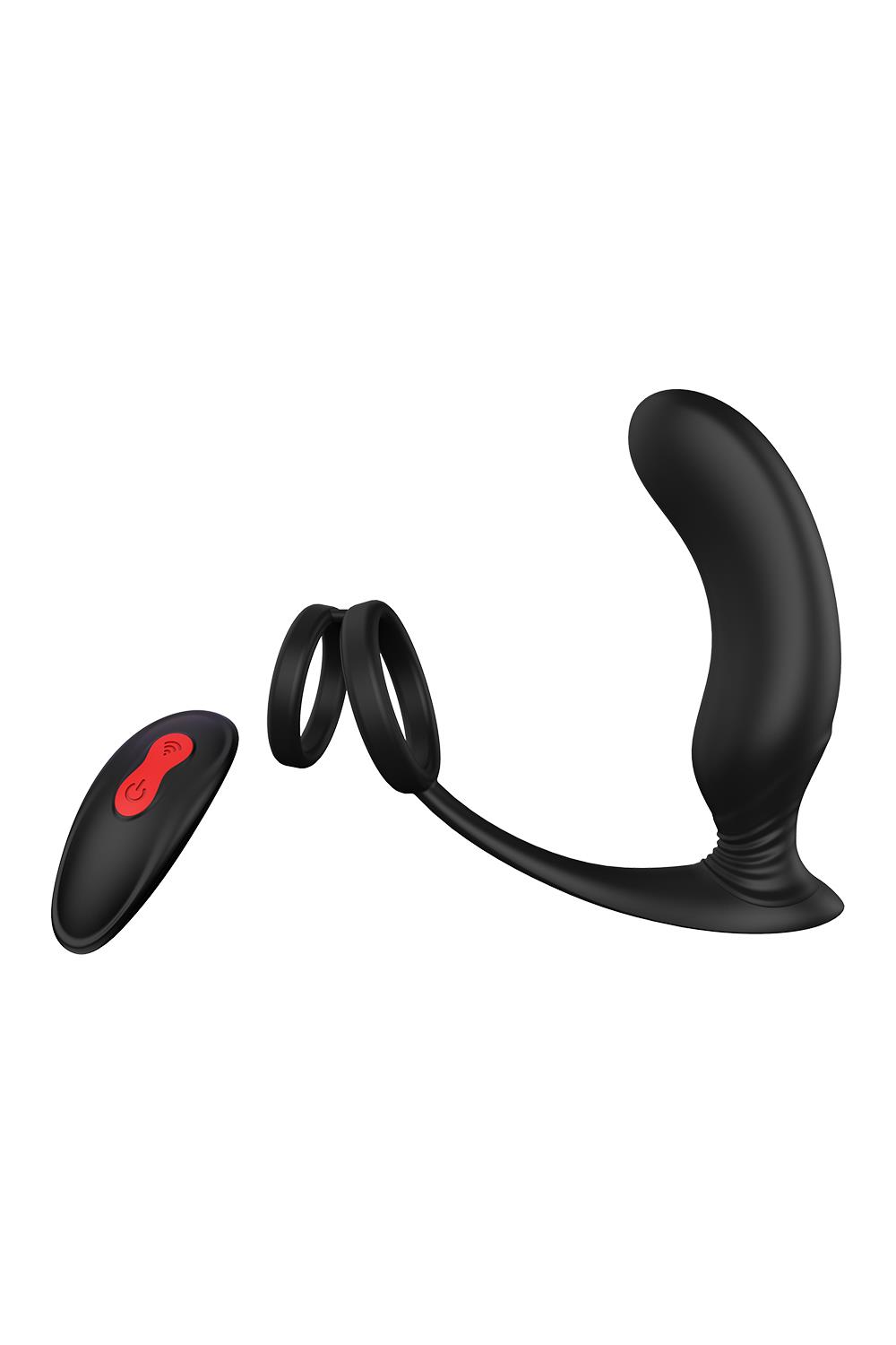 Черный массажер простаты Remote P-Pleaser - 15 см.