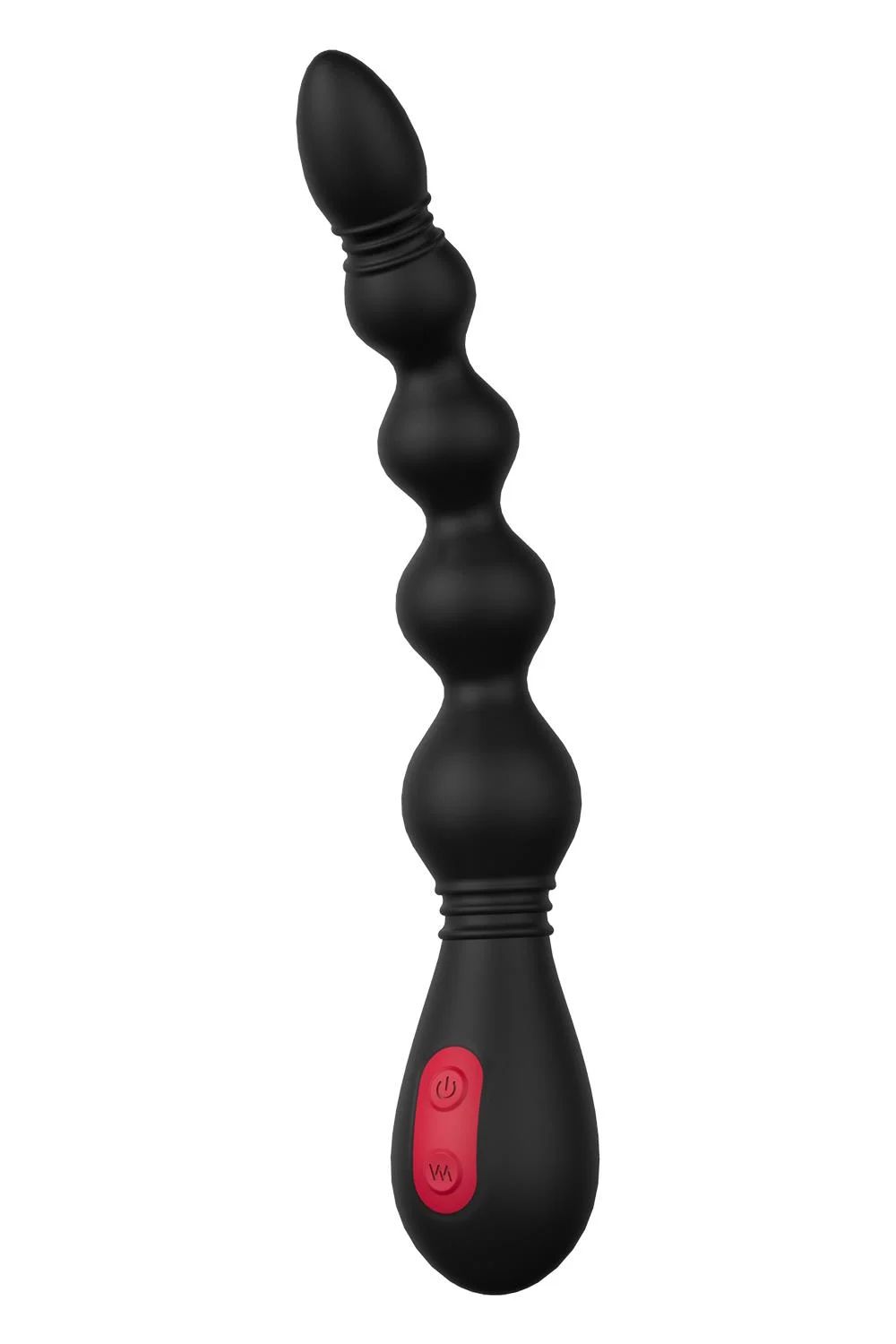 Черный вибромассажер для анальной стимуляции Anal Flexi Beads - 22 см.