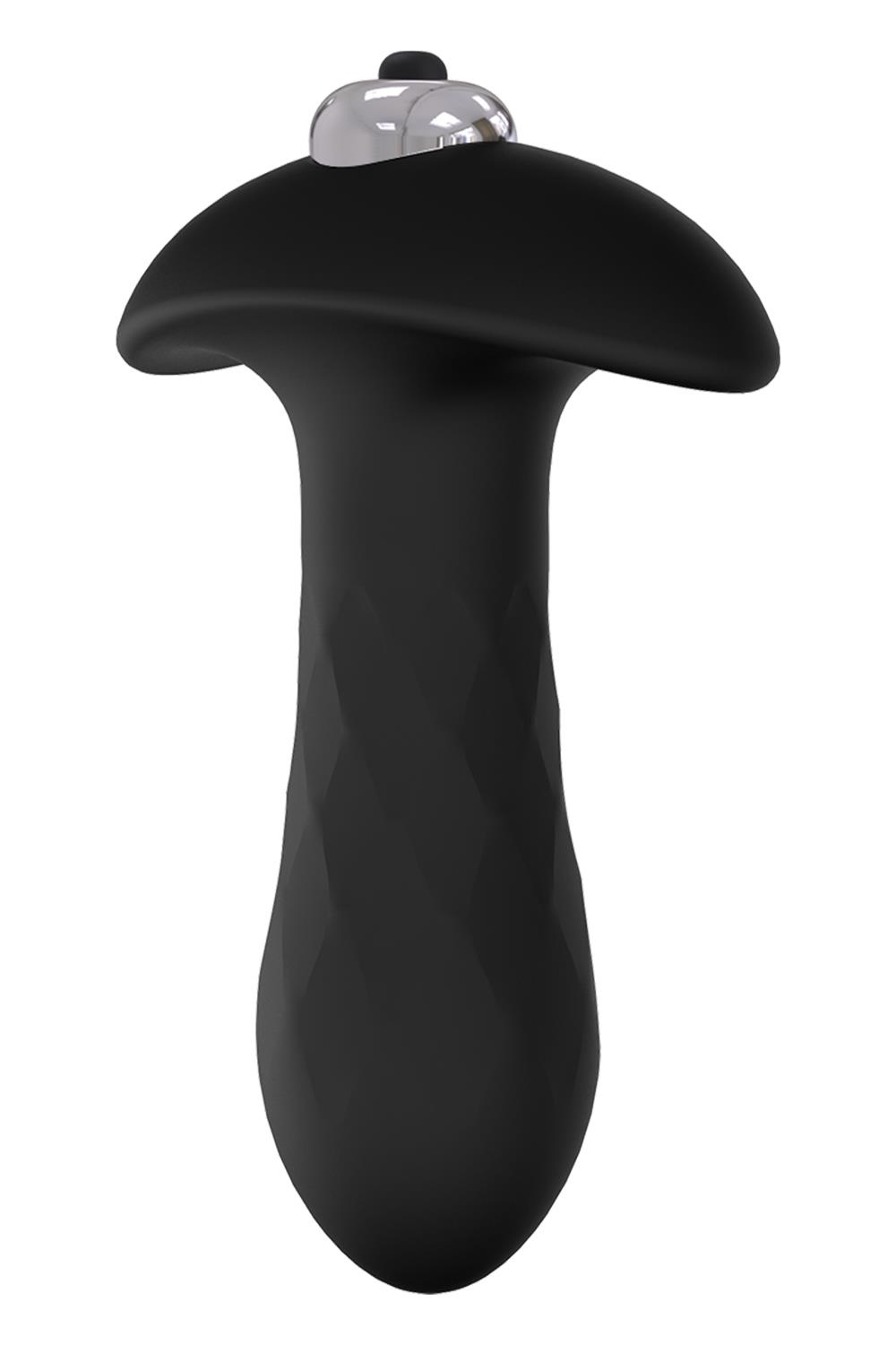 Черная анальная вибровтулка Single Speed Diamond Plug - 10 см.