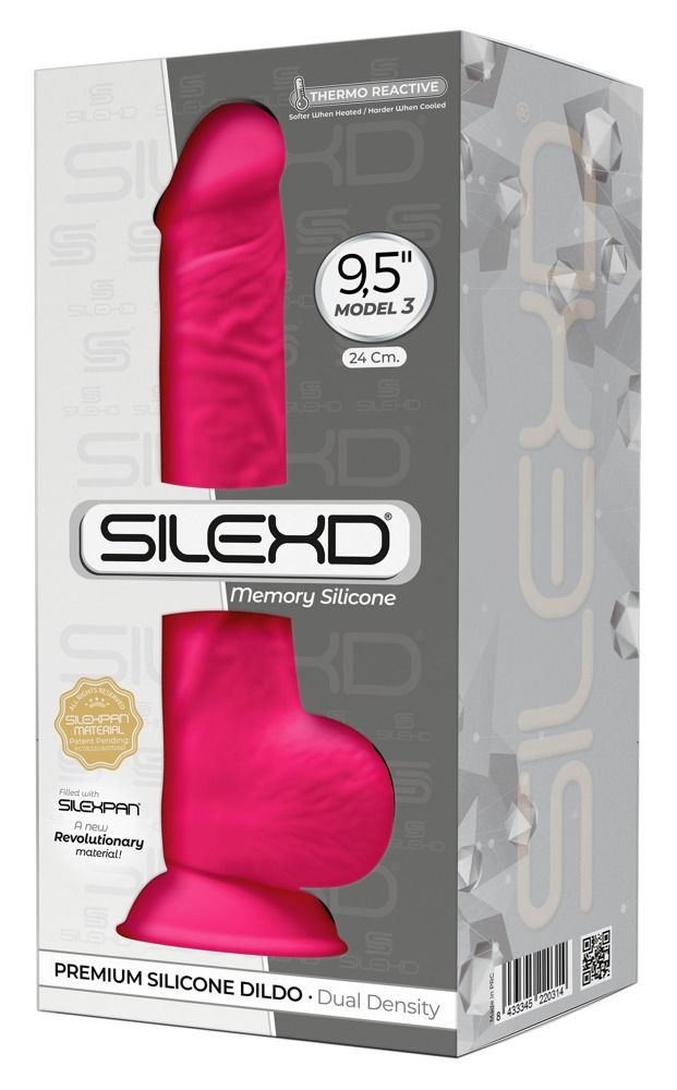 Розовый фаллоимитатор SILEXD Model 3 9.5’’ - 24 см.