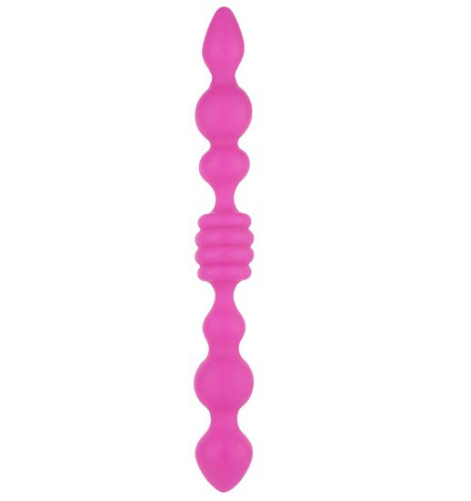 Розовый анальный стимулятор Lovely Juicer Double Ended Butt Plug - 25,4 см. 