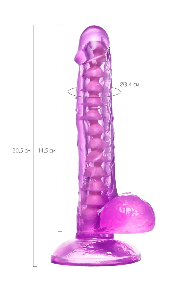 Фиолетовый реалистичный фаллоимитатор Celiam - 20,5 см.