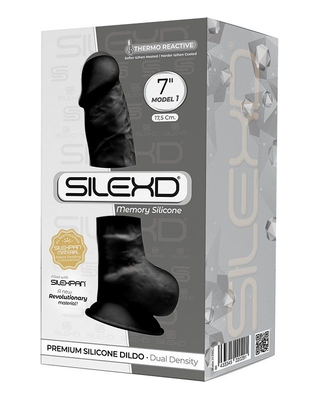 Черный фаллоимитатор SILEXD Model 1 7’’ - 17,5 см.