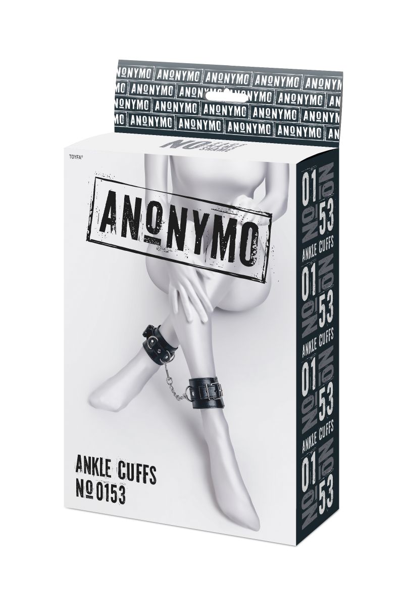 Черные оковы Anonymo из искусственной кожи