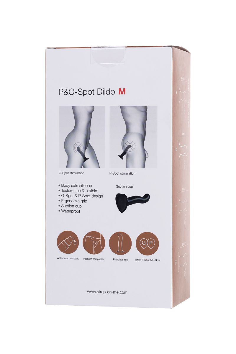 Черный стимулятор для пар P&G-Spot Dildo Size L - 19 см.