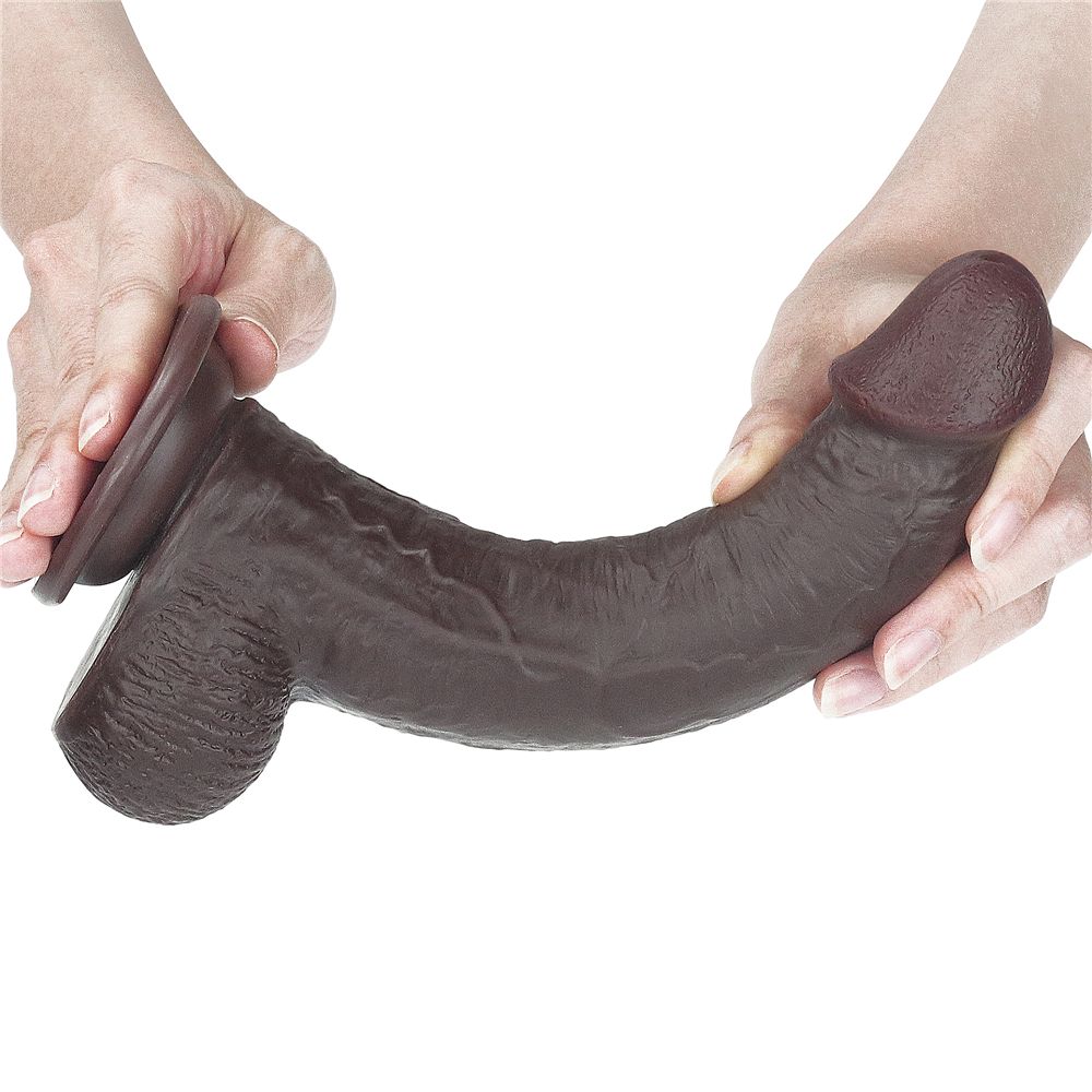 Коричневый фаллоимитатор Sliding-Skin Dong 9.0 - 23 см. 