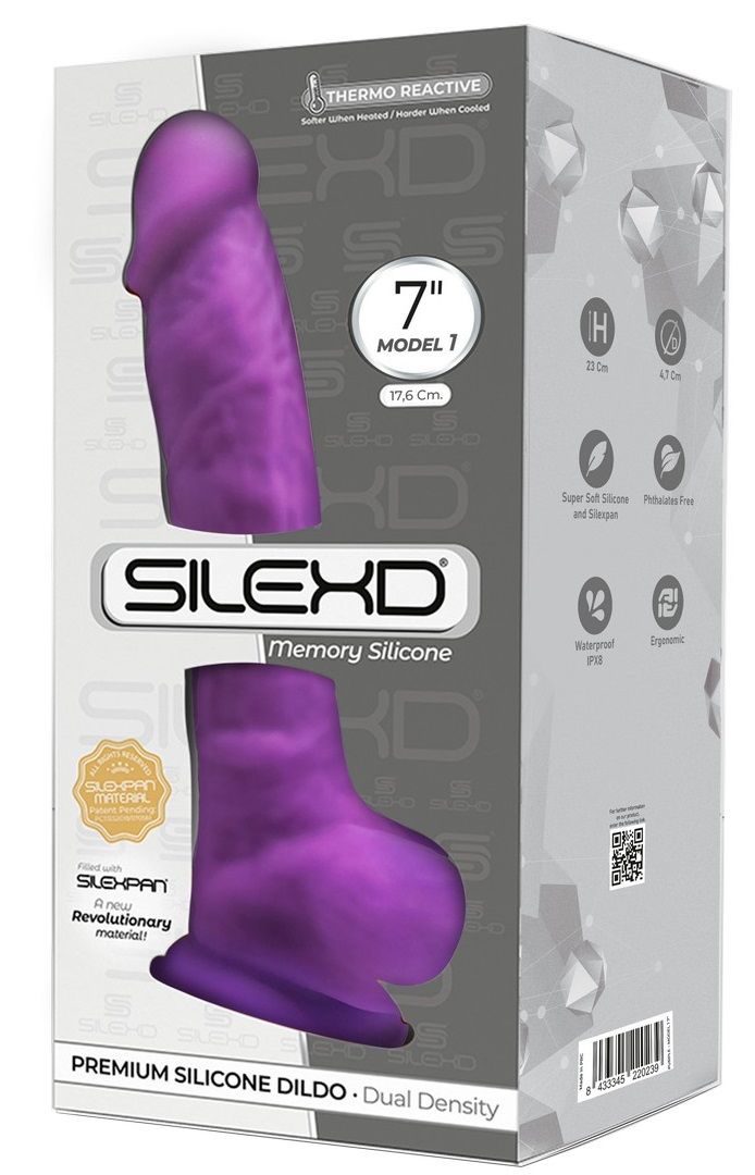 Фиолетовый фаллоимитатор SILEXD Model 1 7’’ - 17,6 см.