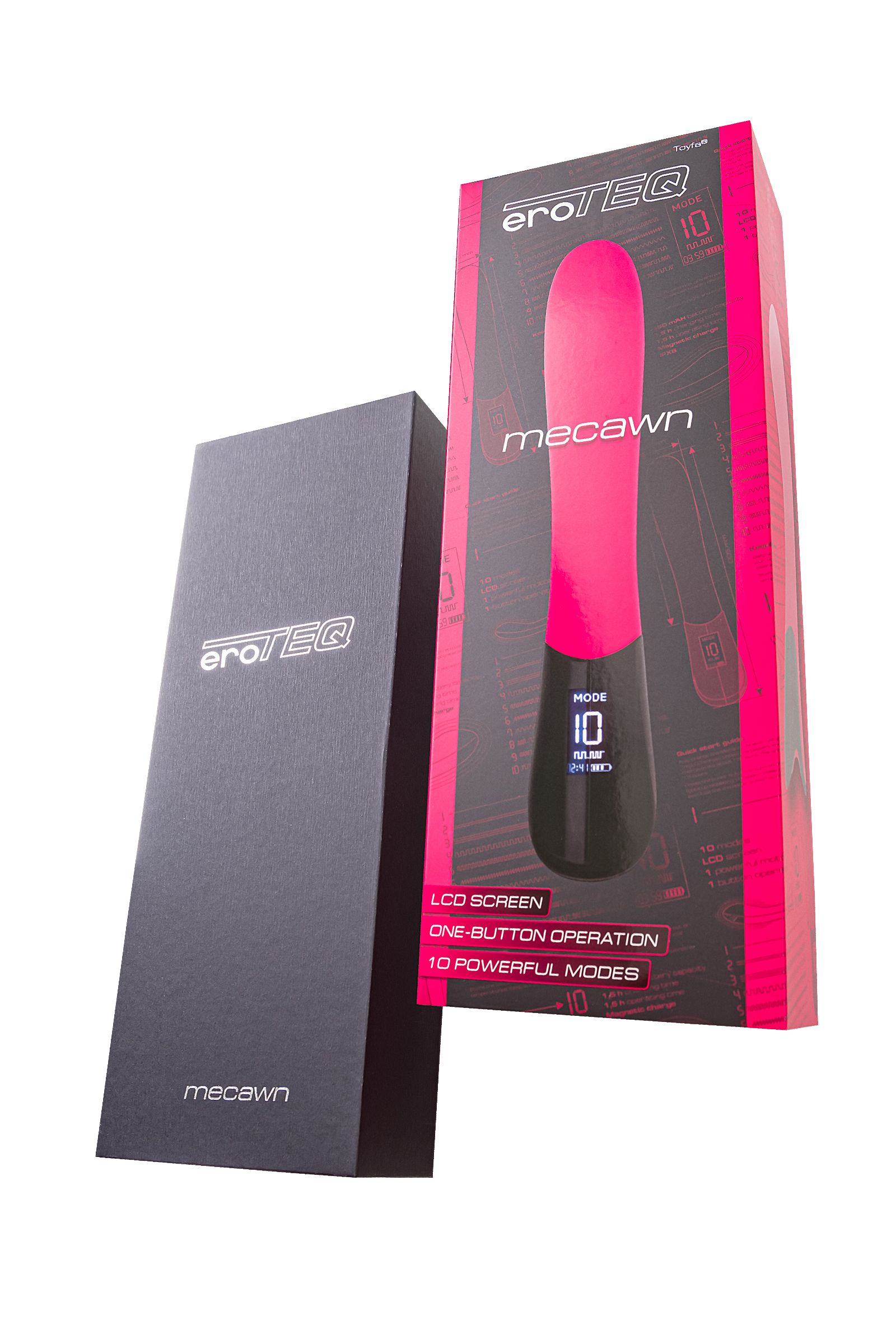 Ярко-розовый вибратор Mecawn - 20,5 см.