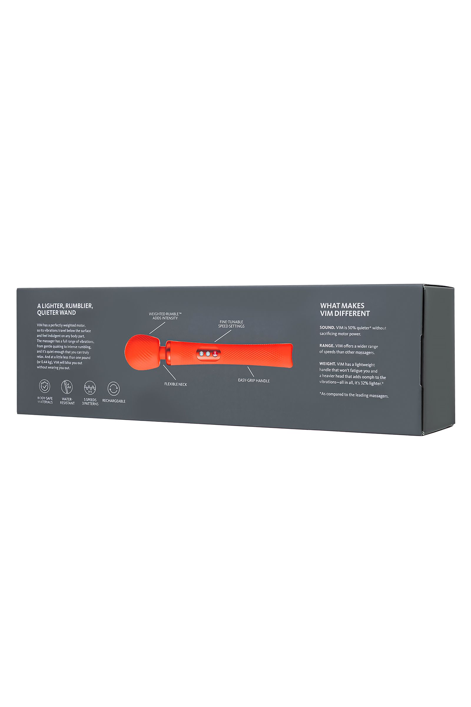 Оранжевый вибромассажер Vim Vibrating Wand - 31,3 см.