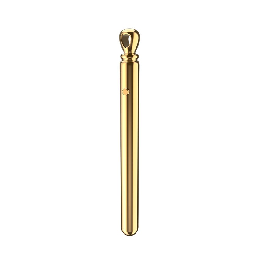 Золотистая подвеска-вибратор Genie Flirting Pen