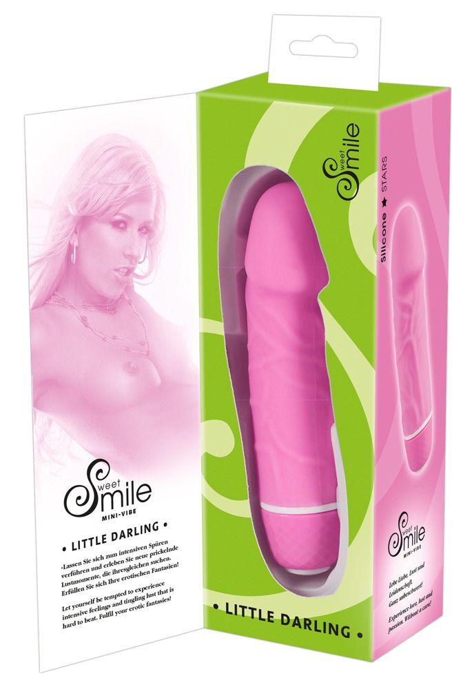 Розовый миниатюрный вибратор Mini Little Darling - 12,5 см.