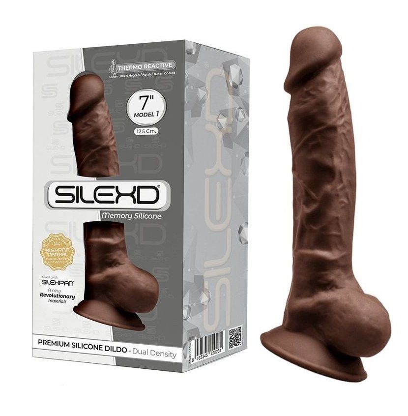 Коричневый фаллоимитатор SILEXD Model 1 7’’ - 17,5 см.