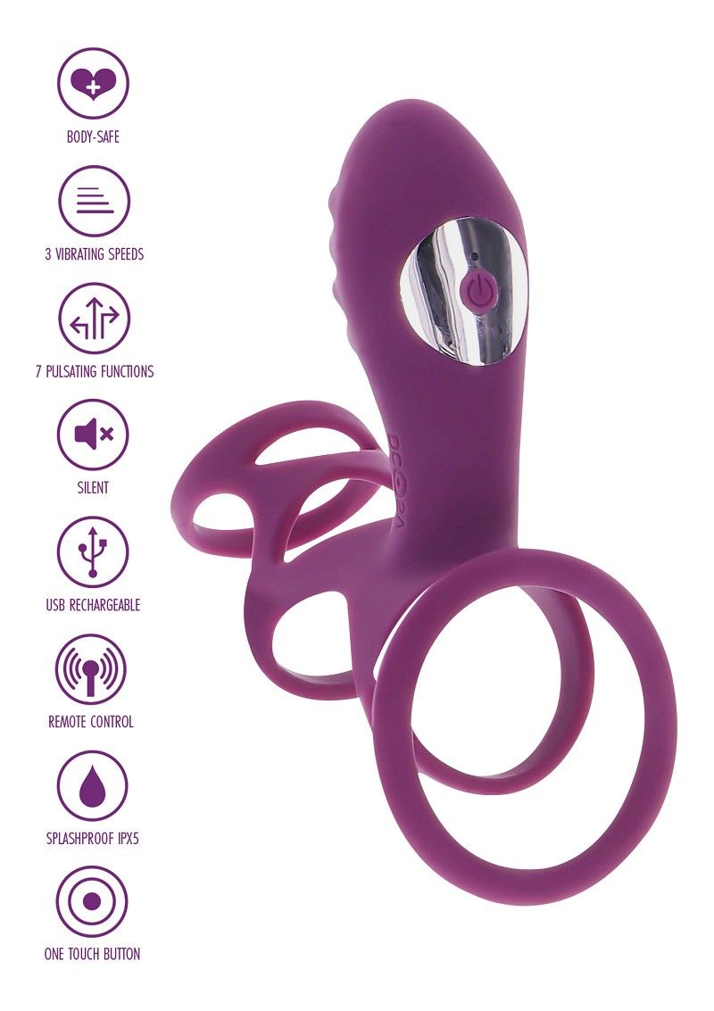 Фиолетовая эрекционная вибронасадка Halo Halo C-Ring Sleeve