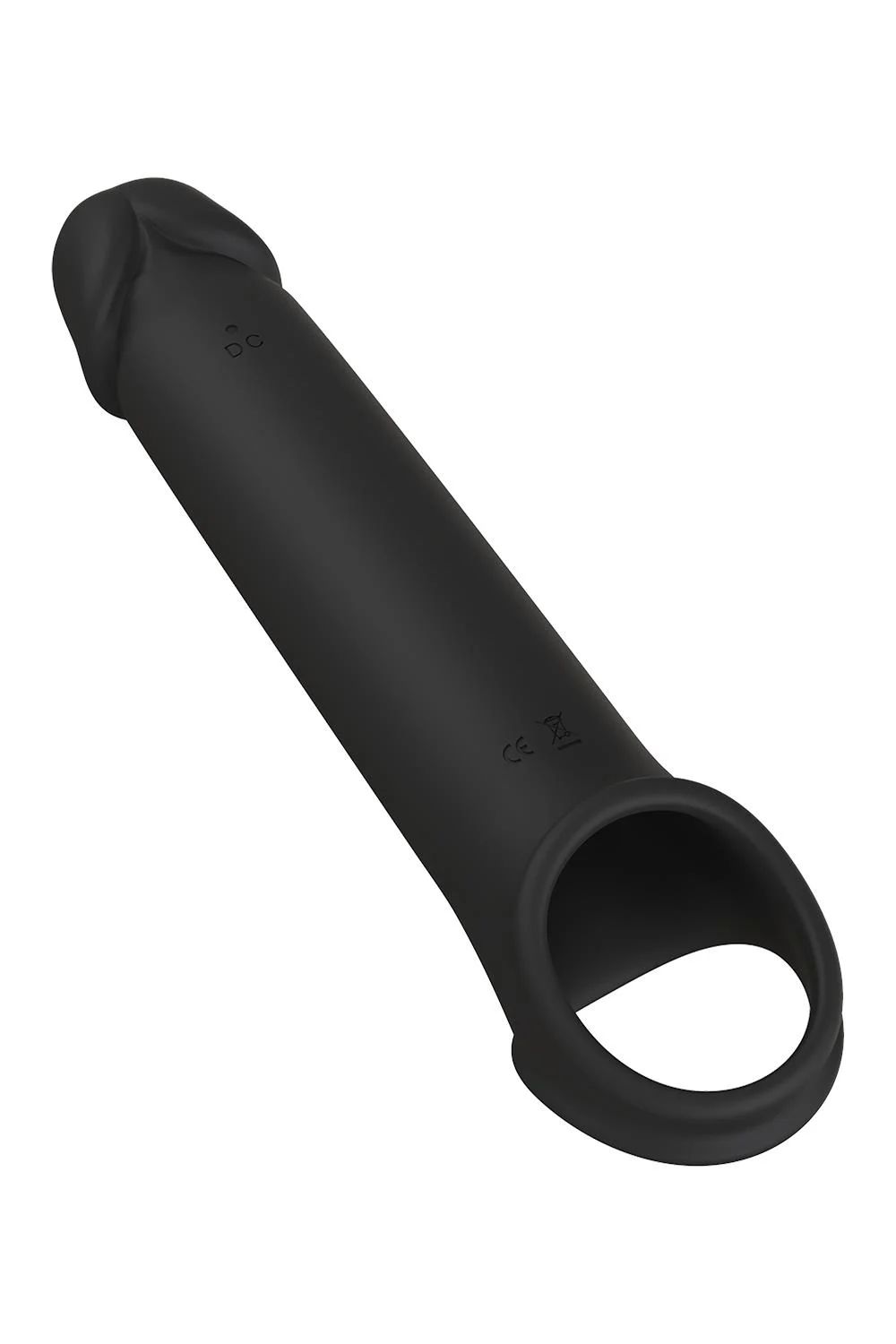 Черная насадка-удлинитель с вибрацией Vibrating Extender With Remote
