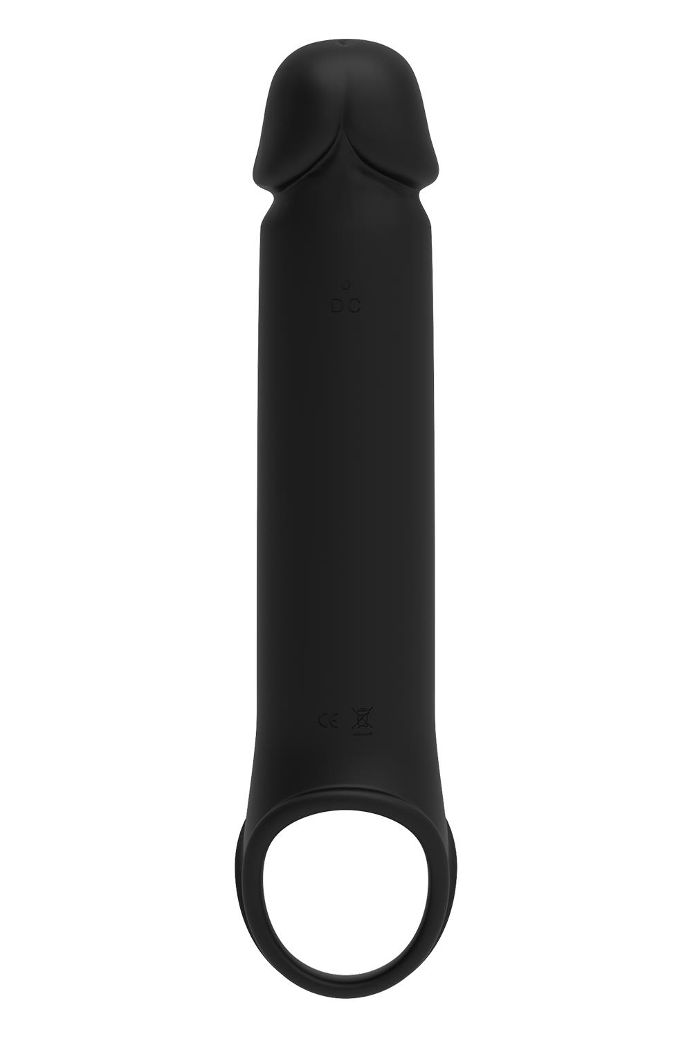 Черная насадка-удлинитель с вибрацией Vibrating Extender With Remote