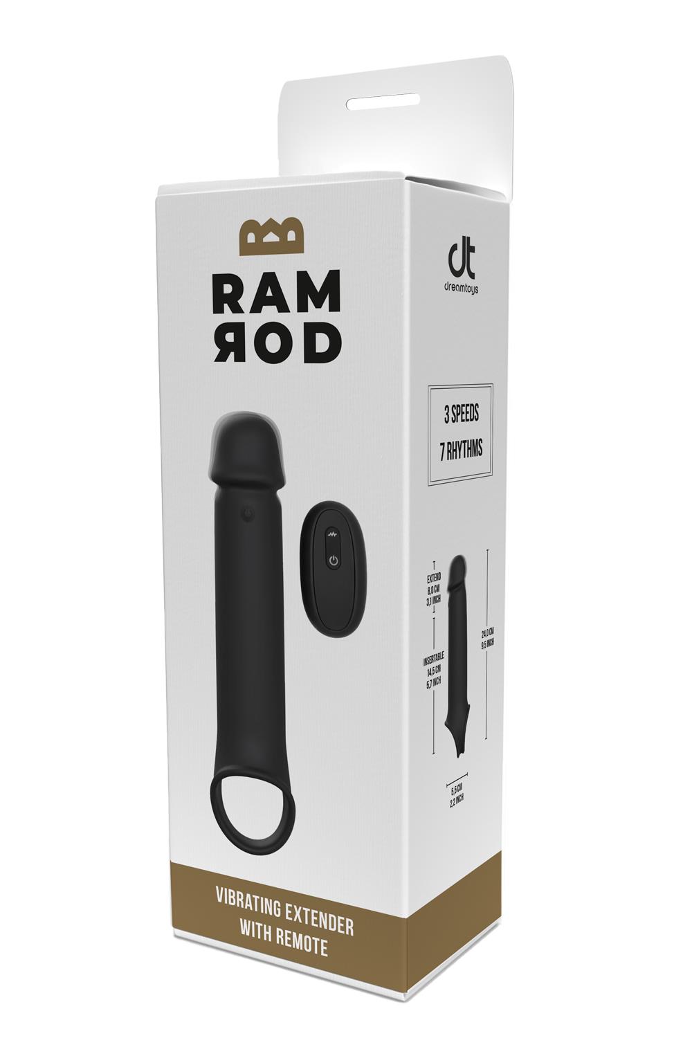 Черная насадка-удлинитель с вибрацией Vibrating Extender With Remote