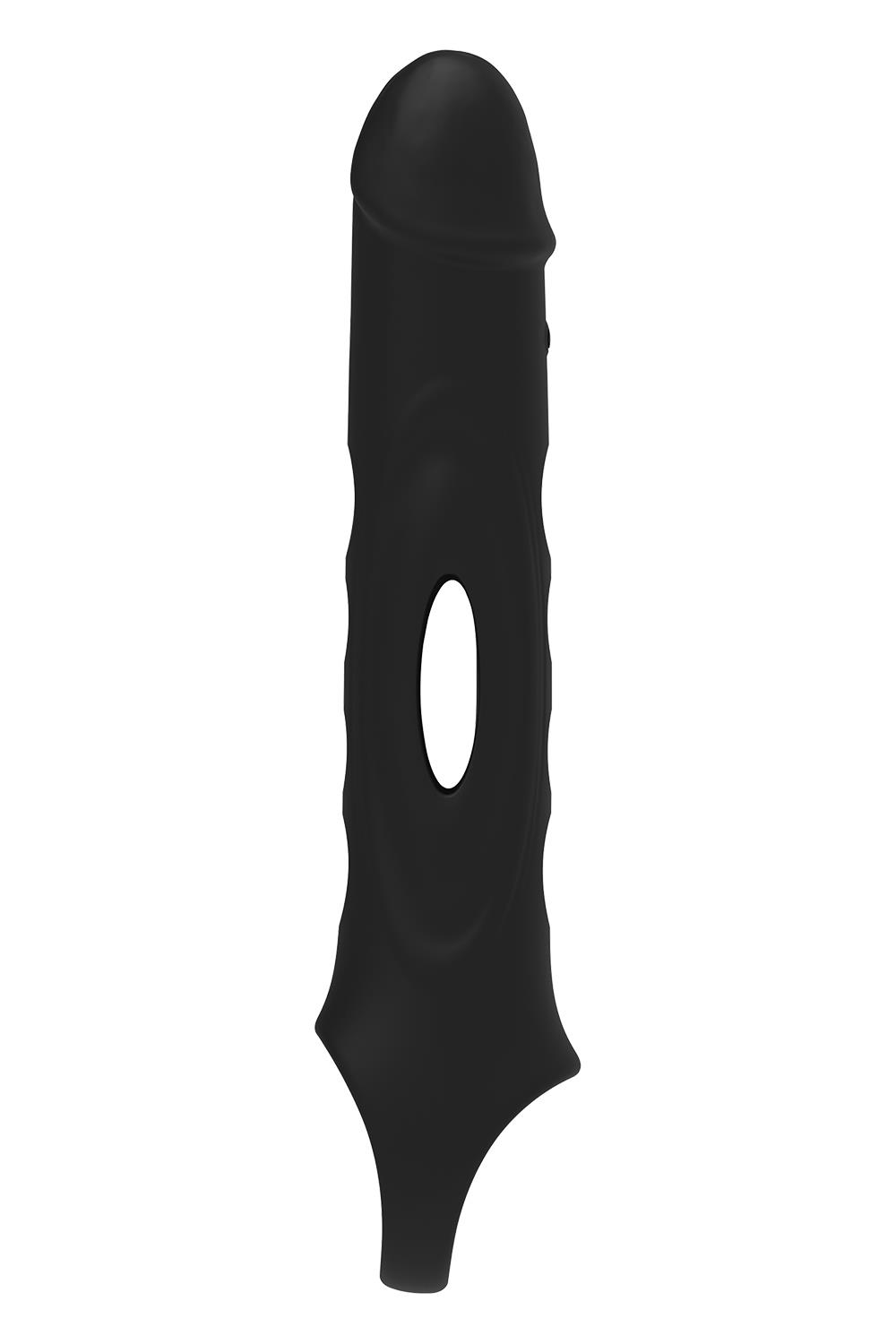 Черная насадка-удлинитель Vibrating Extender With Remote с вибрацией