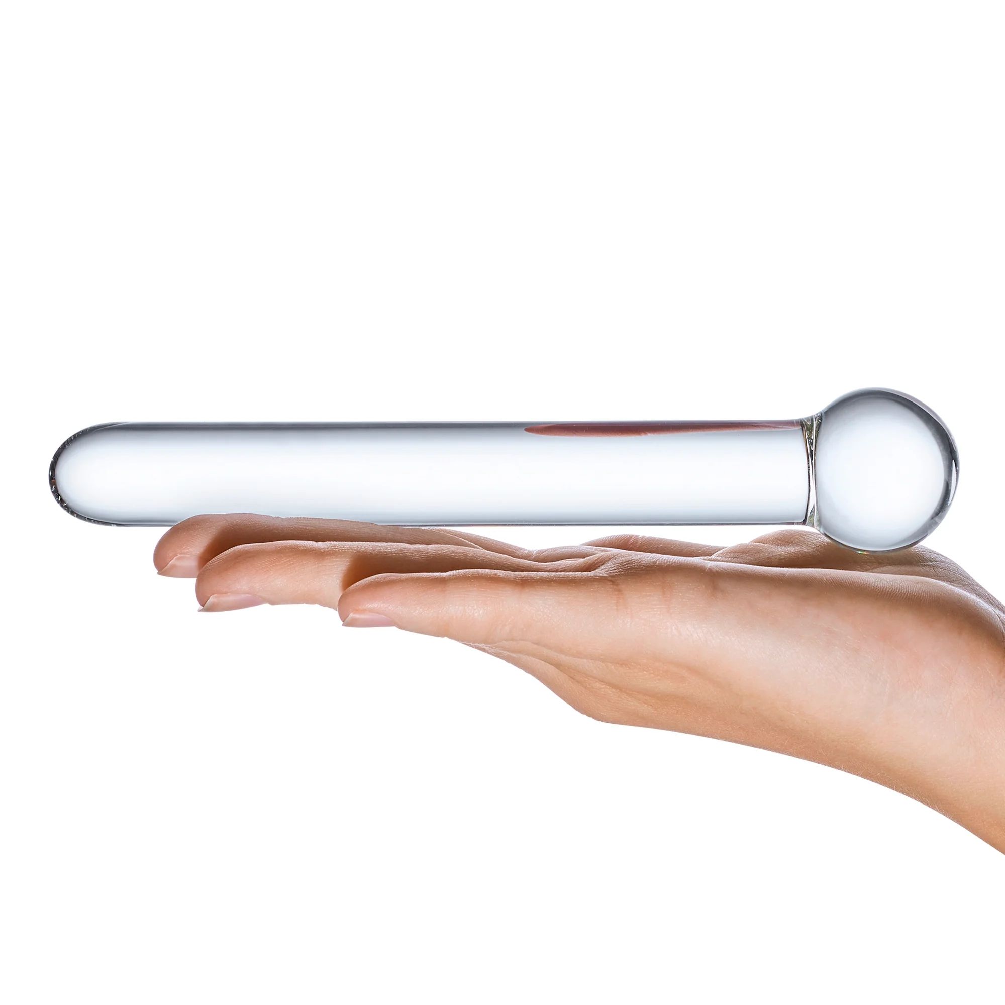 Стеклянный жезл с шаром Straight Glass Dildo - 17,8 см.