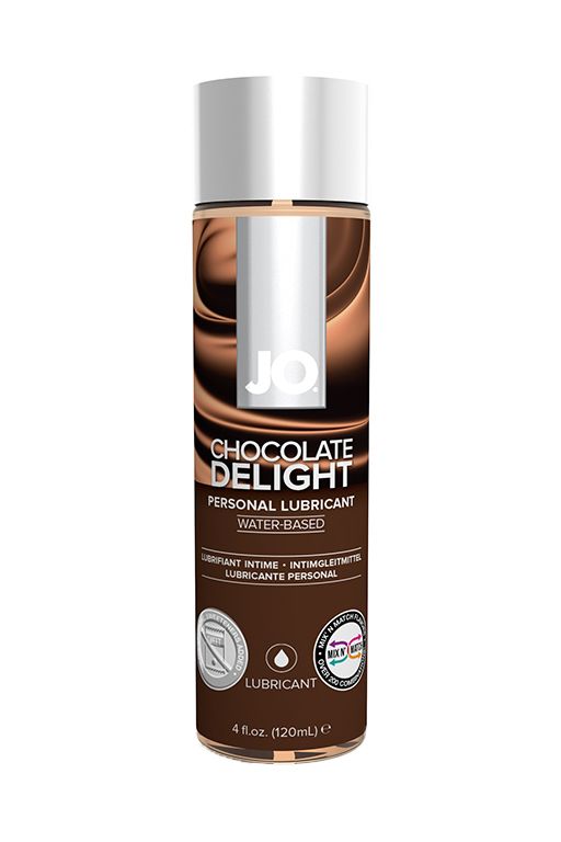Лубрикант на водной основе с ароматом шоколада JO Flavored Chocolate Delight - 120 мл.