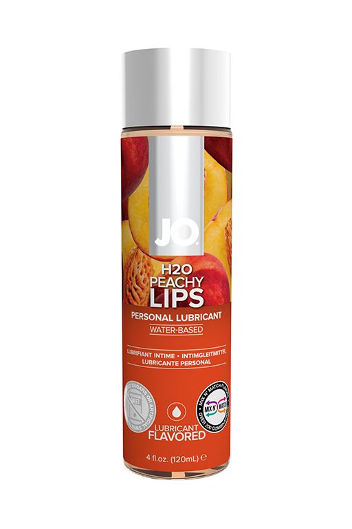 Лубрикант на водной основе с ароматом персика JO Flavored Peachy Lips - 120 мл.