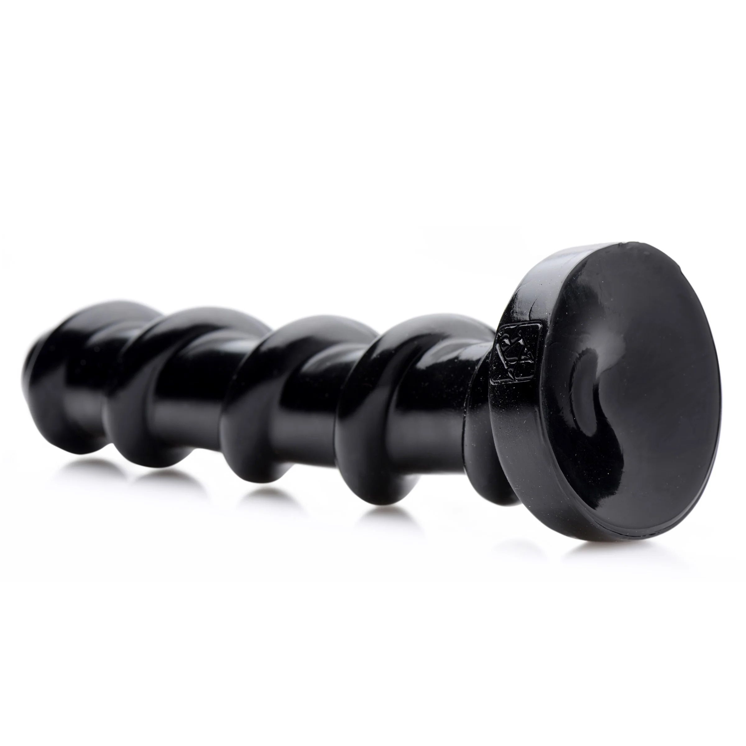 Черный стимулятор с винтовой конструкцией Mighty Screw - 24,1 см.