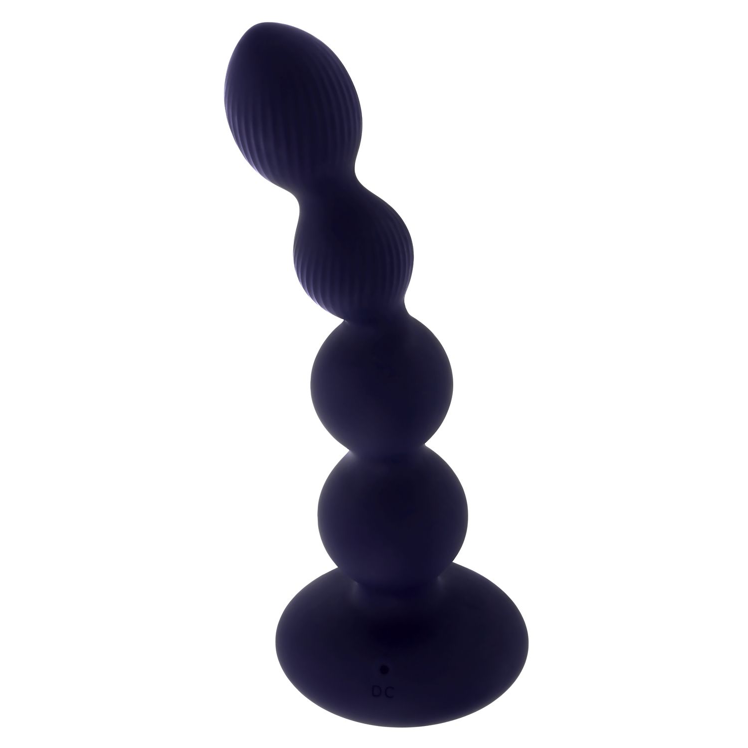 Фиолетовые анальные бусы с вибрацией и вращением Pleasure Orbit - 17,8 см.