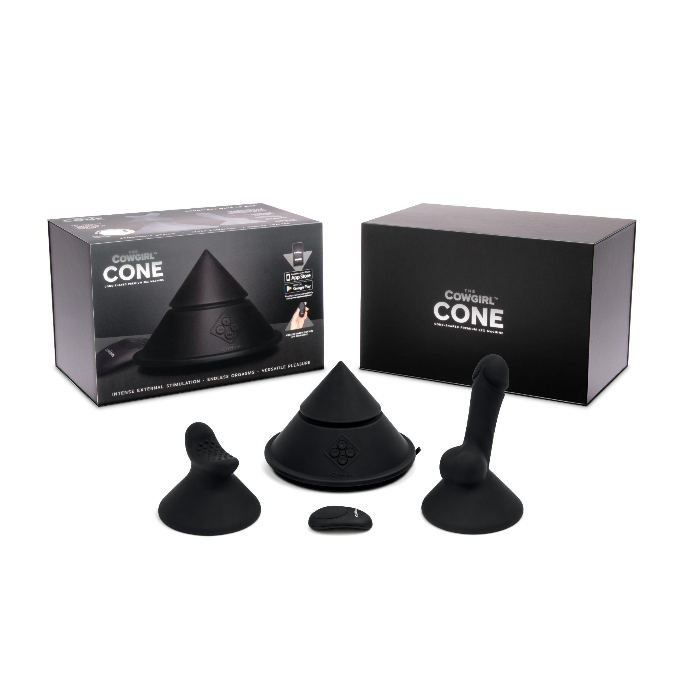 Конусный вибромассажер Cowgirl Cone с 2 насадками