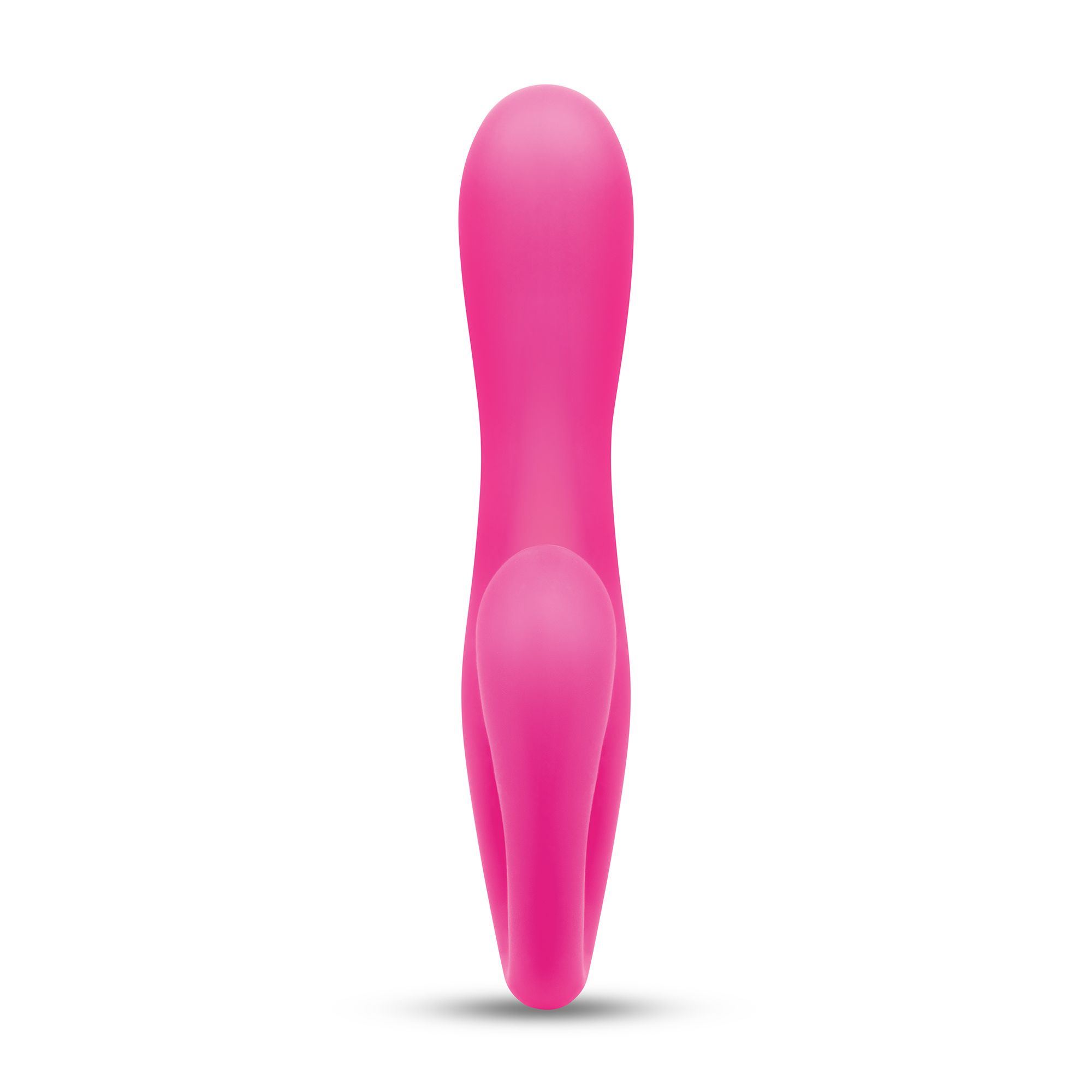 Розовый вибромассажер с клиторальным отростком Harmony Vibe - 16,8 см.