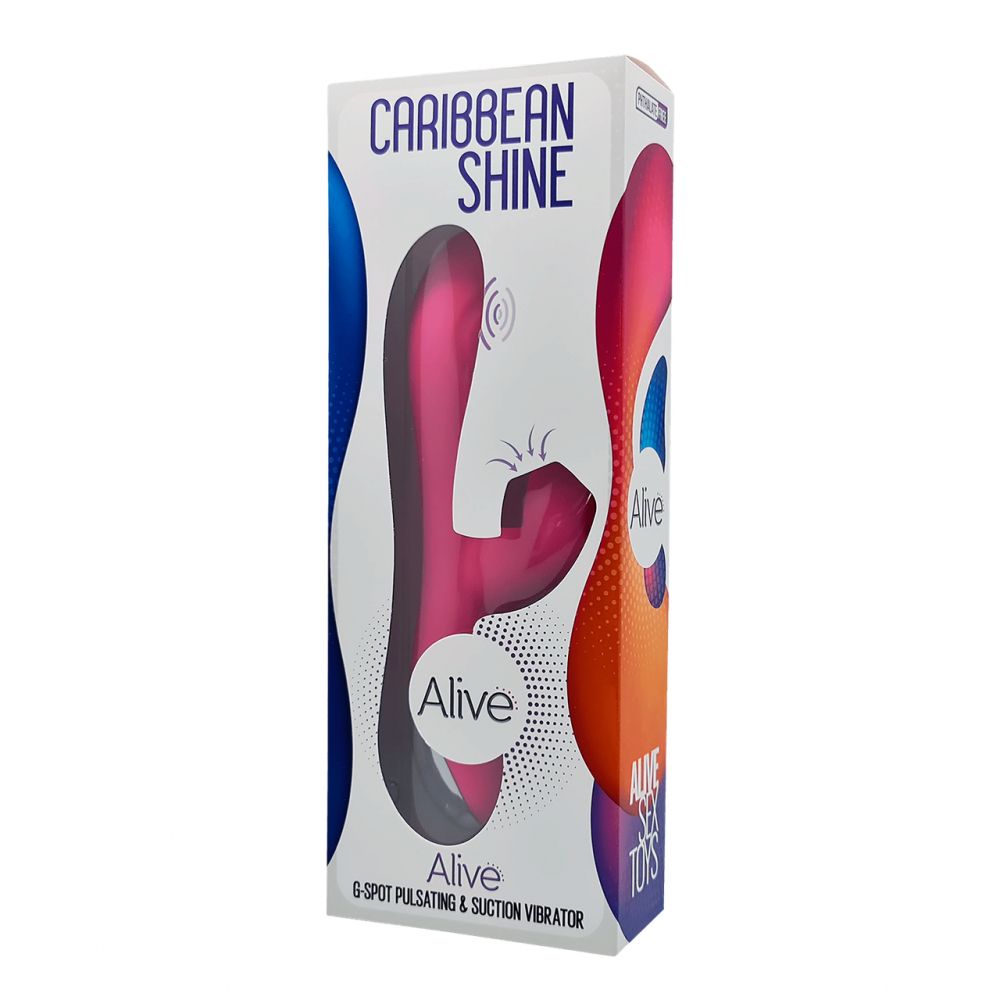 Ярко-розовый вибратор-кролик Caribbean Shine - 21 см.