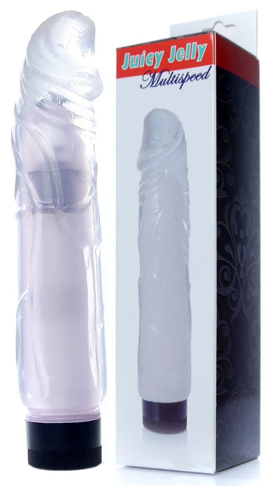 Прозрачный вибратор Juicy Jelly - 22 см.