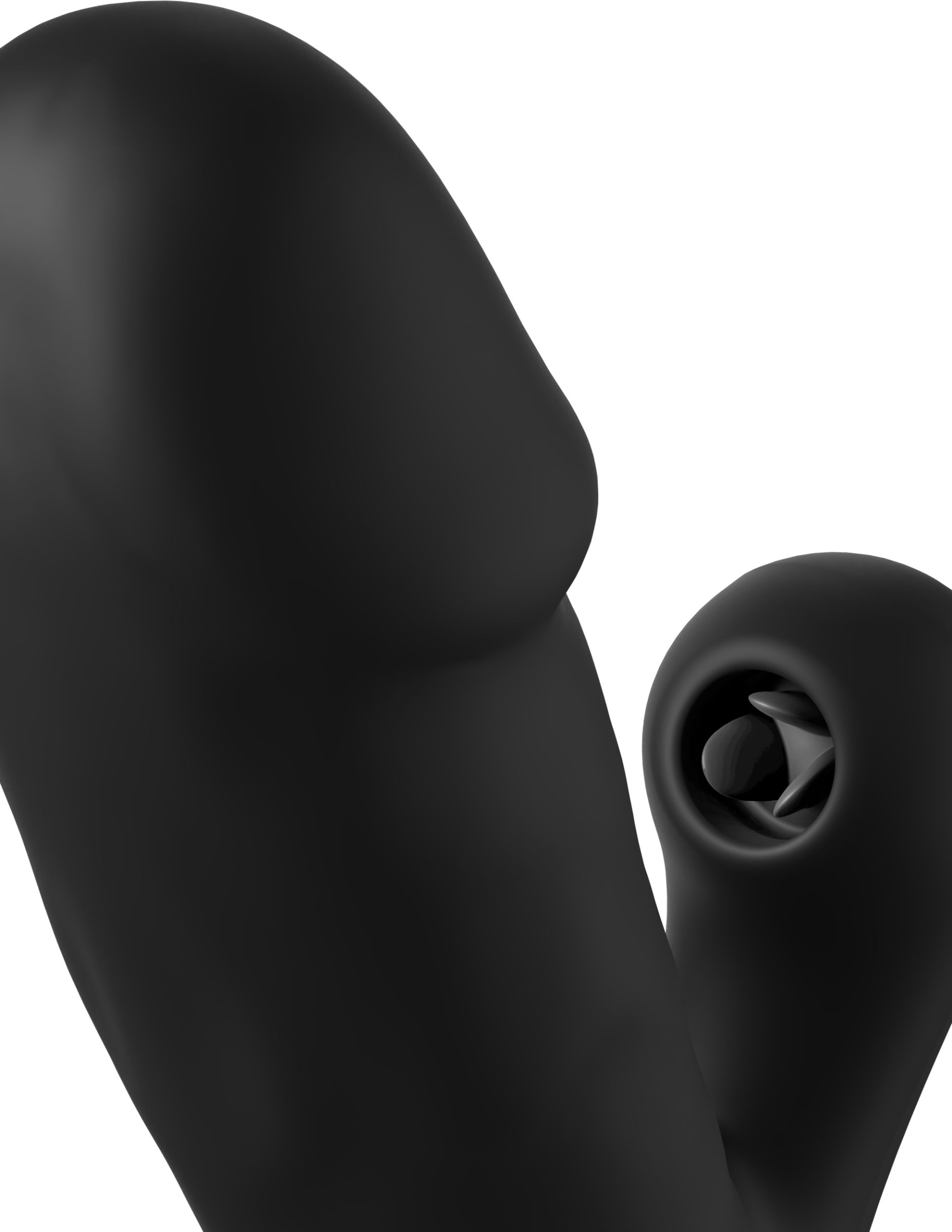 Черный силиконовый вибратор-кролик Sonix Silicone Thruster - 22 см.