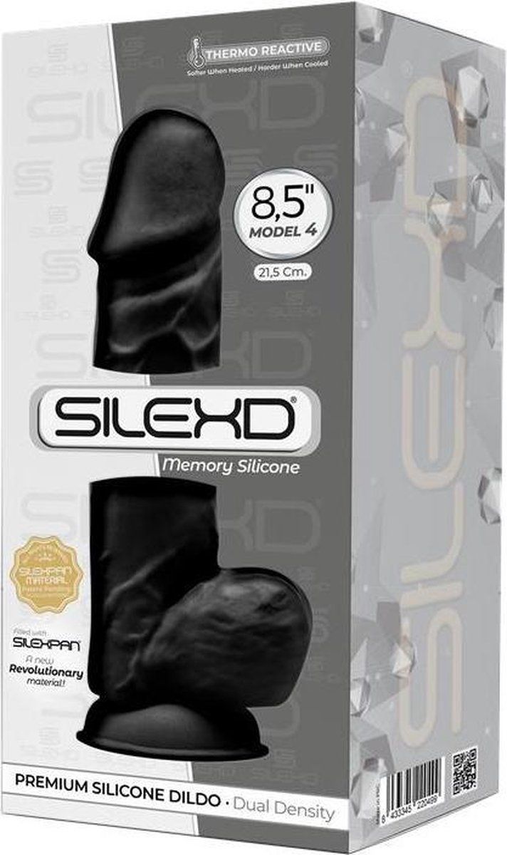 Черный фаллоимитатор SILEXD Model 4 - 21,5 см.