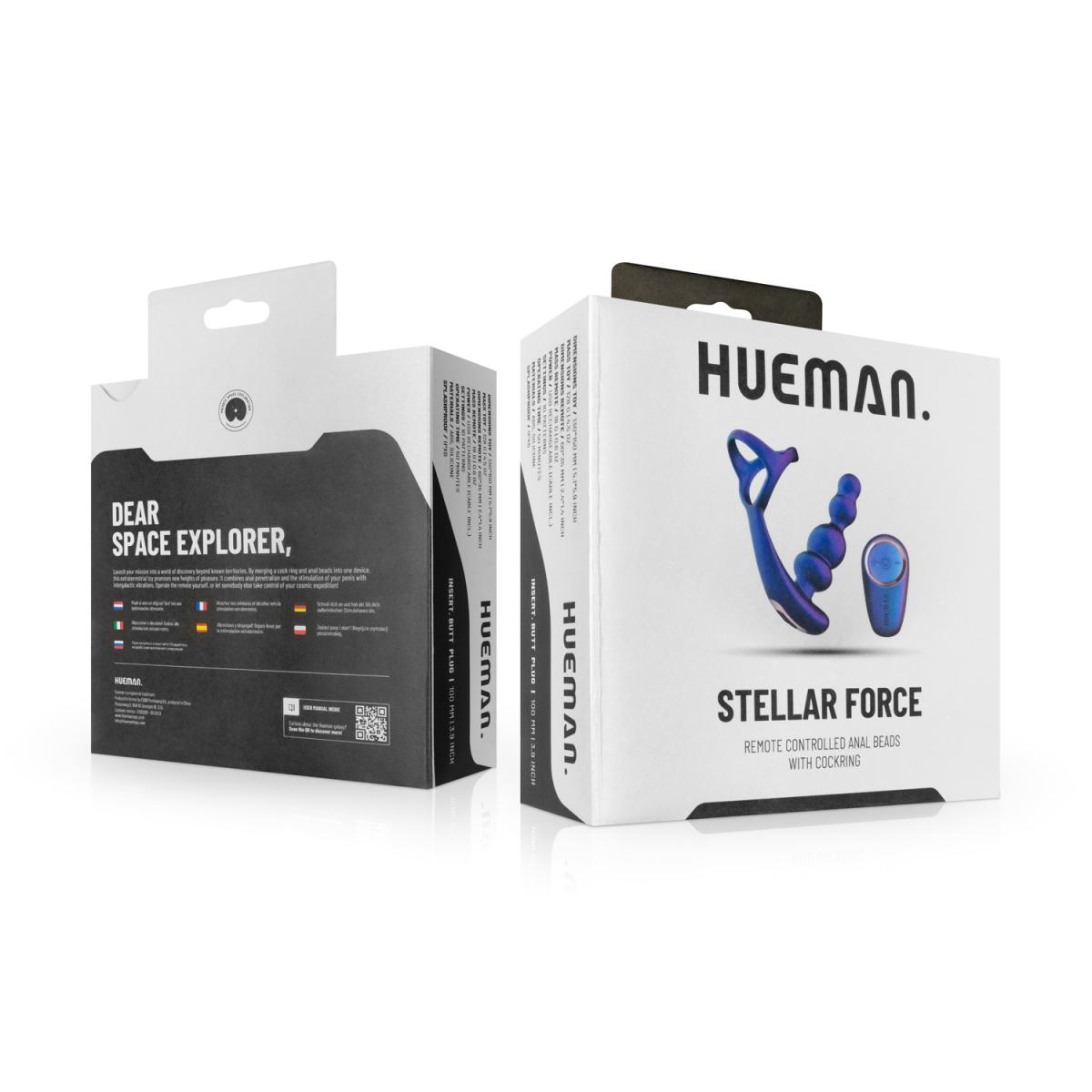 Фиолетовое эрекционное виброкольцо с анальной ёлочкой Stellar Force