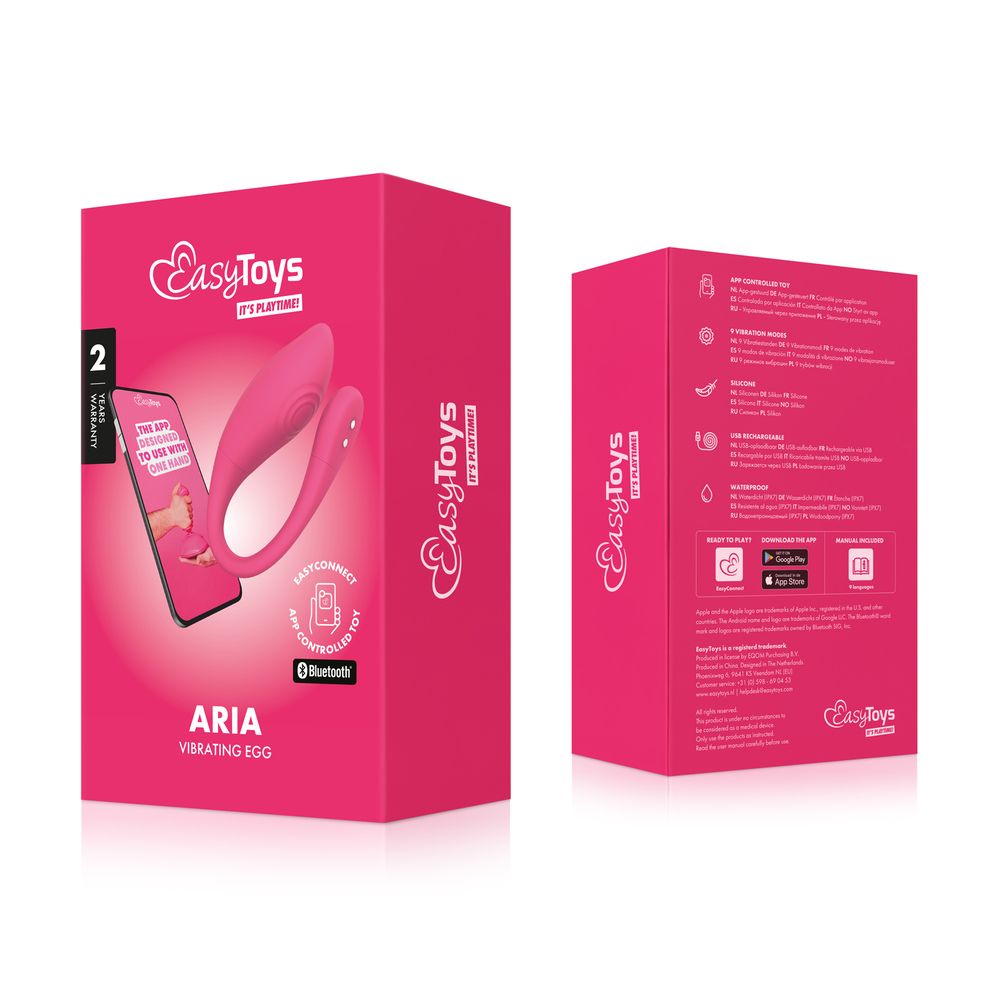 Розовое интерактивное виброяйцо Aria