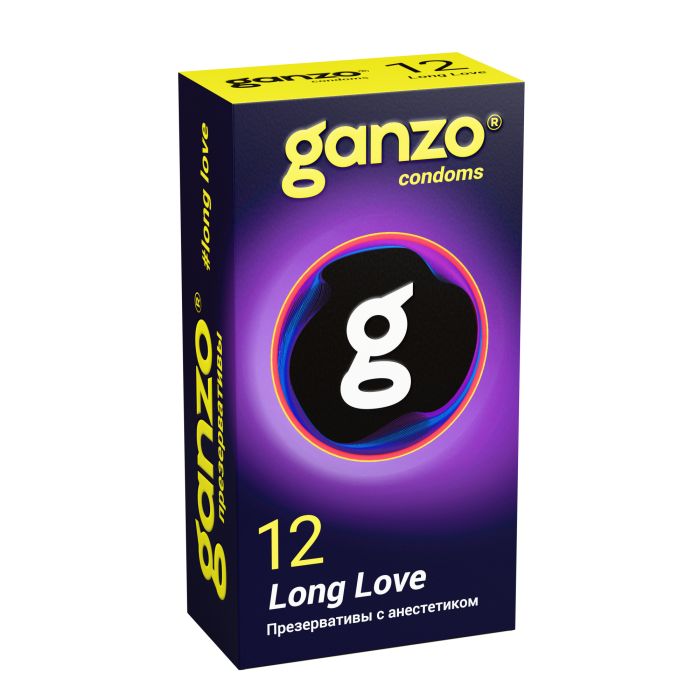 Презервативы с анестетиком для продления удовольствия Ganzo Long Love - 12 шт.