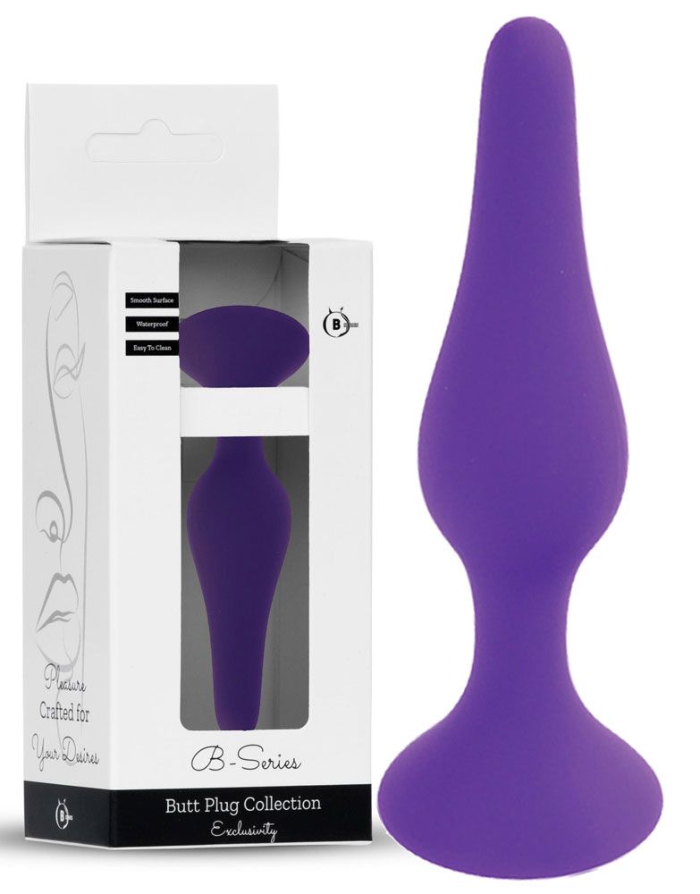 Фиолетовая анальная втулка Silcone Purple Plug Large - 12,5 см.