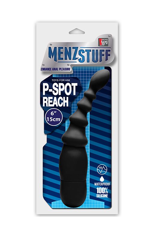 Чёрный вибромассажёр простаты MENZSTUFF P-SPOT REACH VIBE 