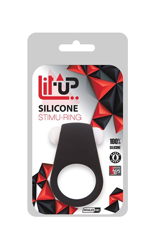 Чёрное эрекционное виброкольцо LIT-UP SILICONE STIMU RING 4 BLACK