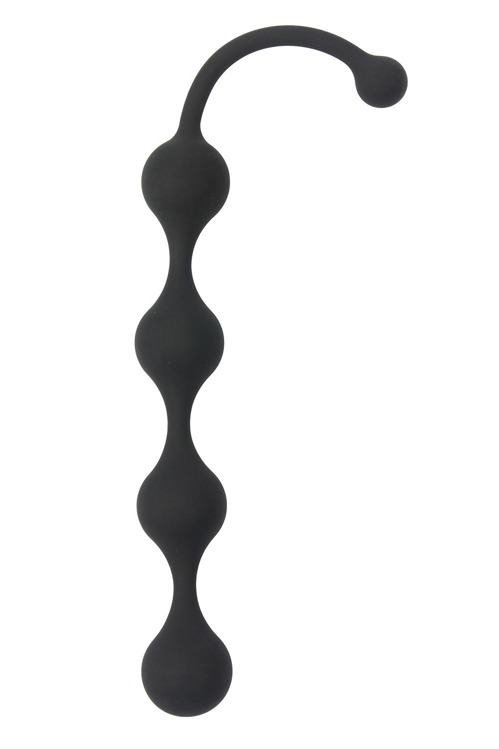 Чёрная анальная цепочка Four Beads Anal Black - 24 см.