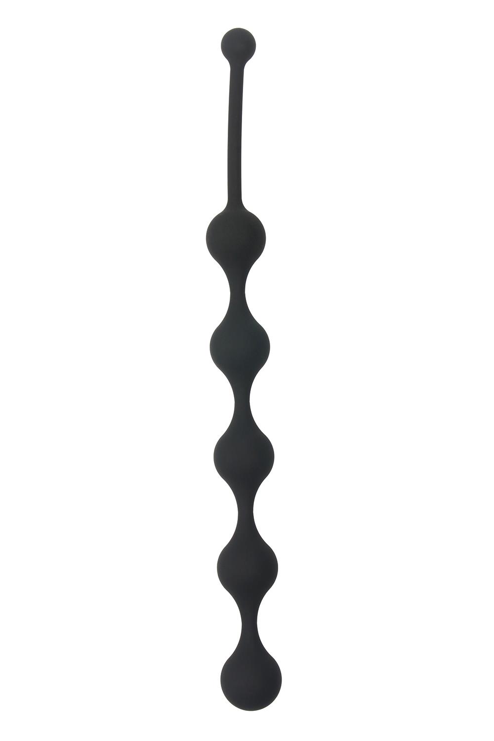 Чёрная анальная цепочка Five Beads Anal - 28,1 см.