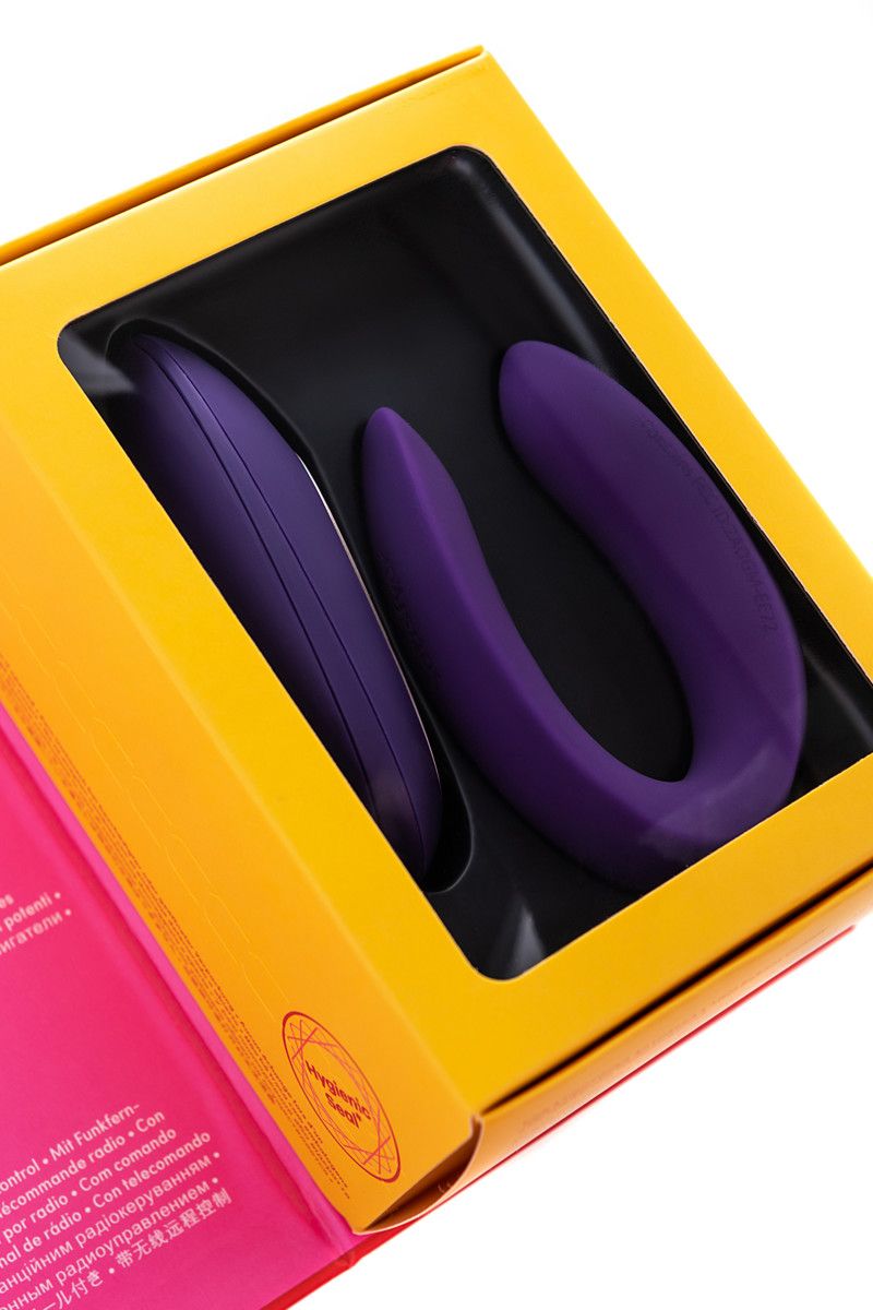 Фиолетовый вибратор для пар Satisfyer Double Plus Remote с пультом ДУ