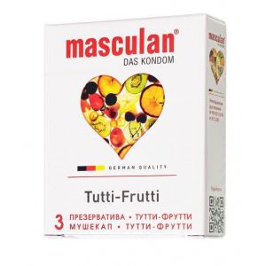 Презервативы Masculan Tutti-Frutti с фруктовым ароматом - 3 шт.