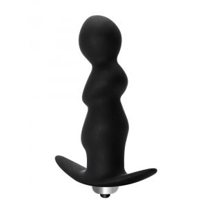 Чёрная фигурная анальная вибропробка Spiral Anal Plug - 12 см.